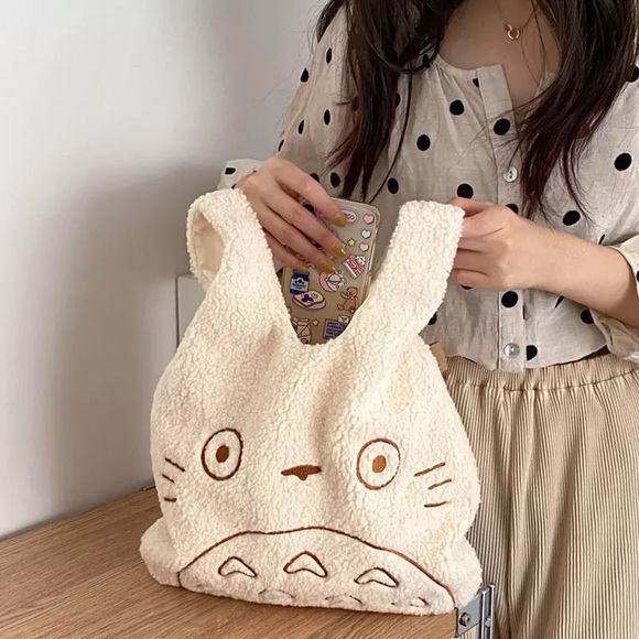 My Neighbor Totoro Sherpa Fluffy Tote Bag - Picture 6 of 10
